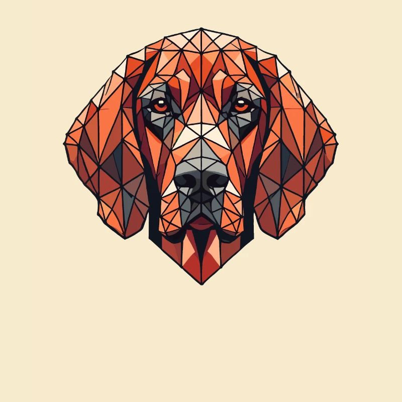 Geometrische Kunst Redbone Coonhound