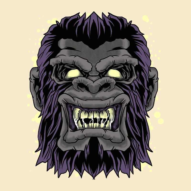 Mad Gorilla Head Funny Gorilla Monkey Ape Graphic