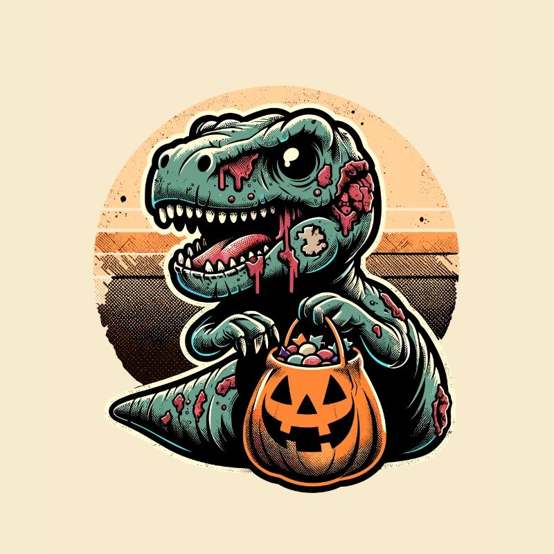 T-Rex Dinosaurier Süßes Oder Saures Halloween