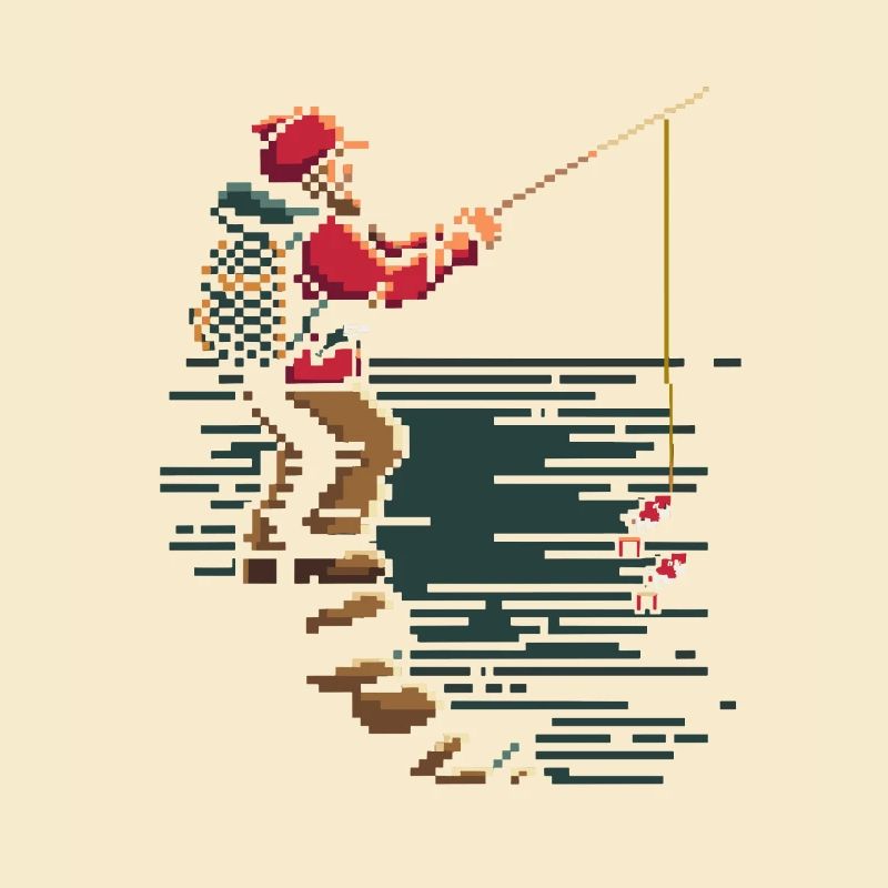 Graphique pixel de pêche