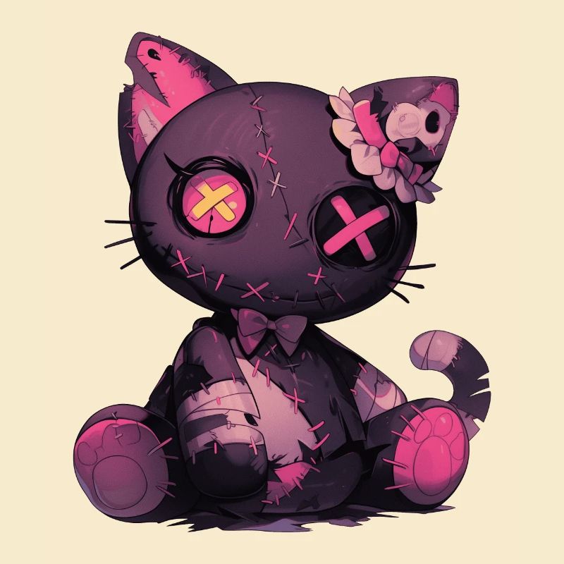 Goth Cat Doll Grunge Cat Gothic Doll Gift