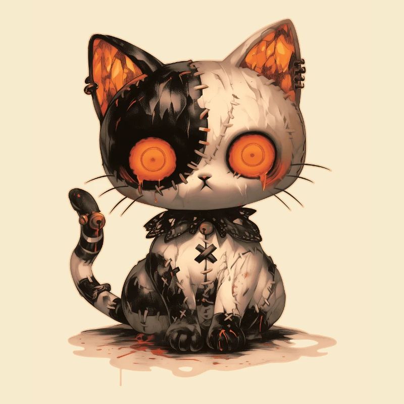 Kawaii Goth Cat Doll Gothic Puppe Katze Geschenk