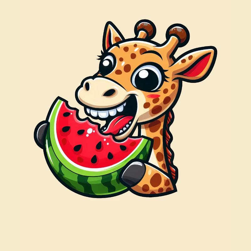 Girafe Cool Melon d’été Pastèque Bande dessinée