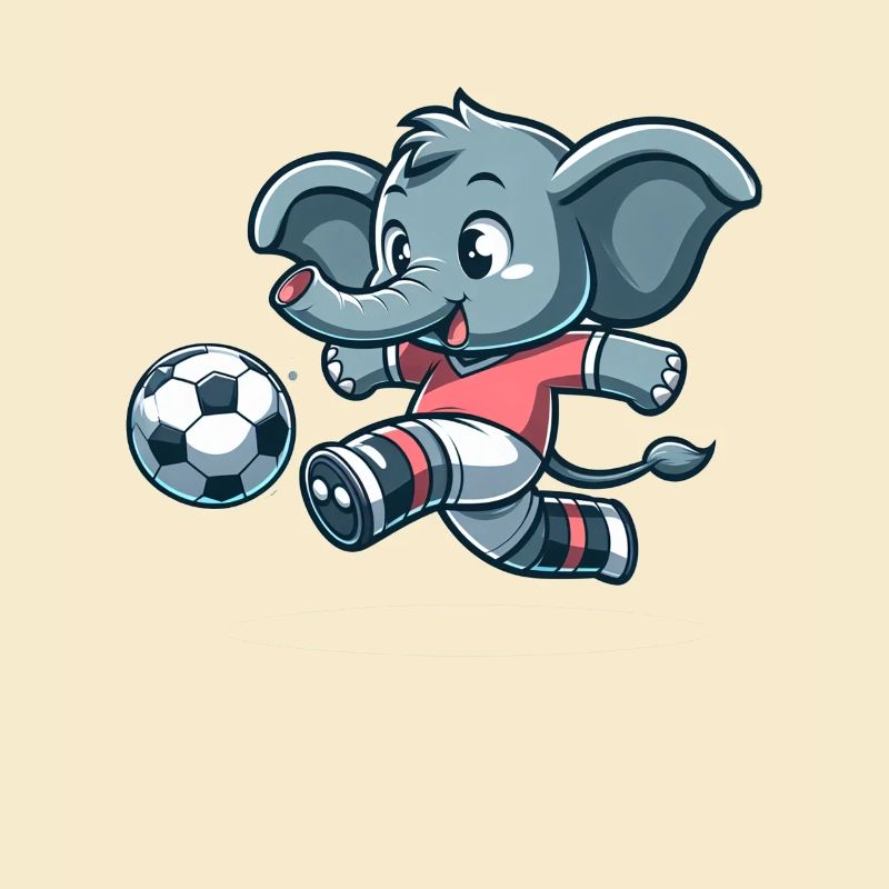 Cute Soccer Player Elephant