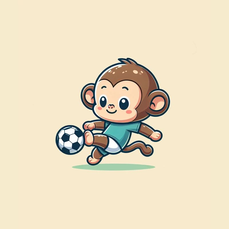 Cute Soccer Player Monkey