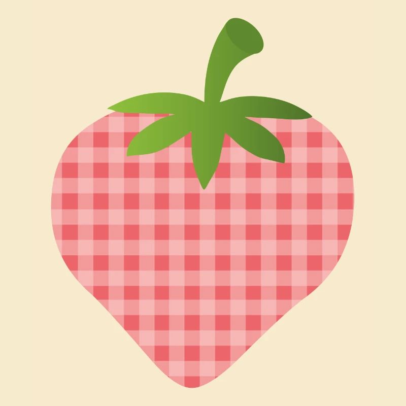 Strawberry with check pattern - personalizable
