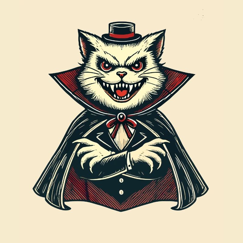 Chat vampire Chat d’Halloween mignon