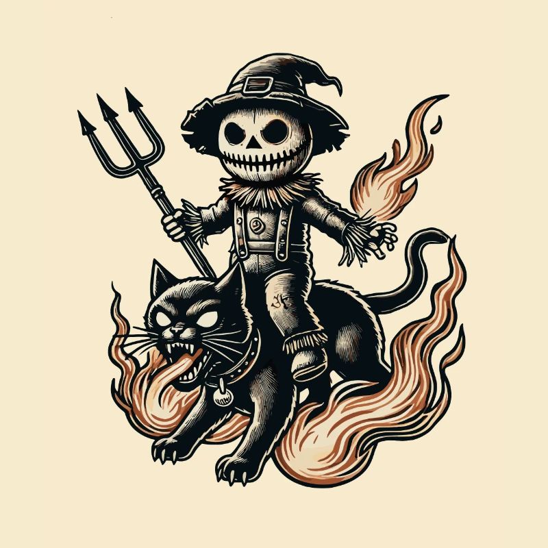 diCreepy Devil Cat Dark Cats Design