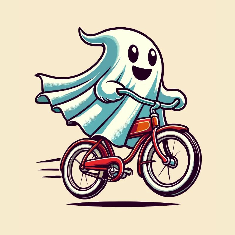 Bicycle Riding Ghost Funny Ghost