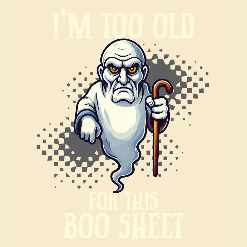Grumpy Boo Sheet Ghost Funny Saying Design
