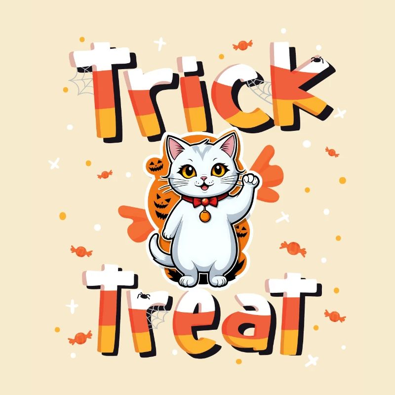 Liebenswerte Katze Süßes oder Saures Halloween