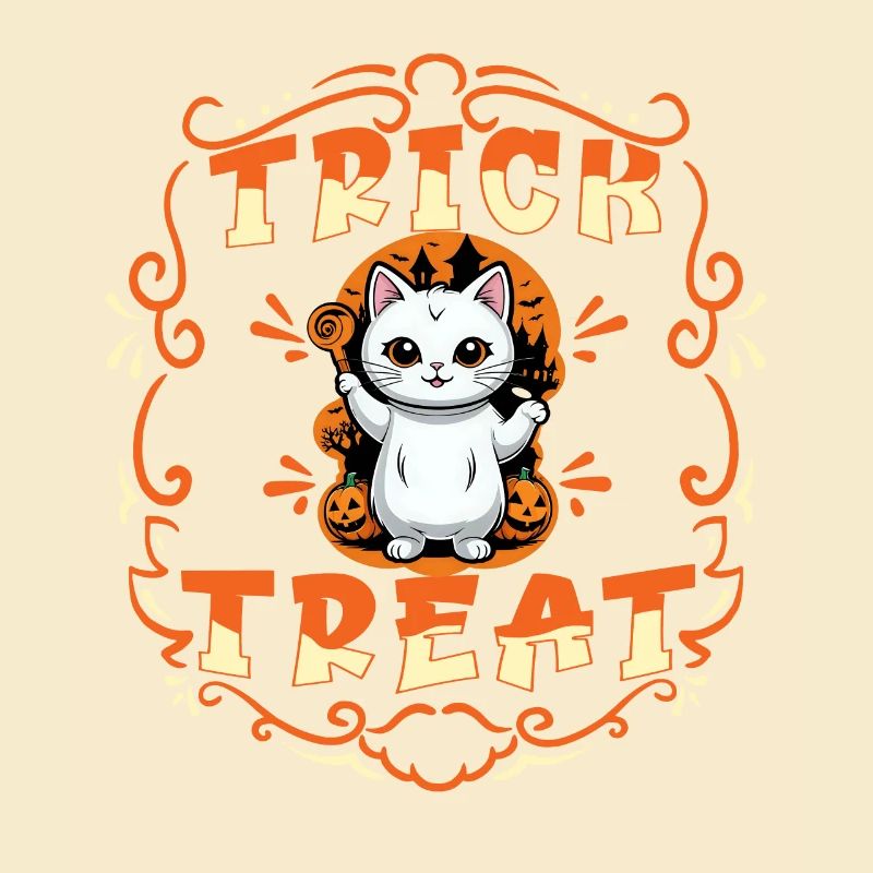 Niedliche Katze Süßes oder Saures Halloween Cute