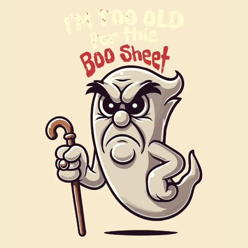 Funny Saying Design Grumpy Old Ghost