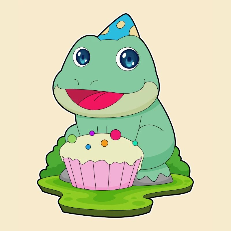 Frosch Geburtstag Cupcake