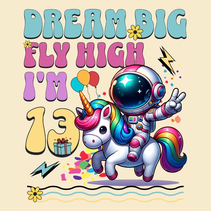 Astronaut Einhorn 13. Geburtstag