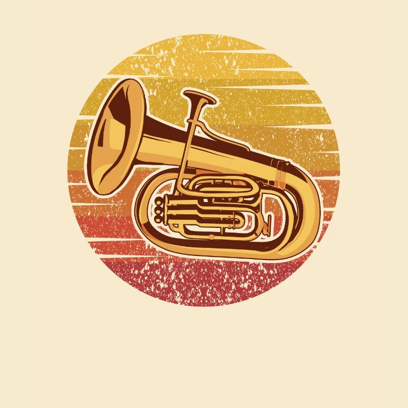 Retro Instrument Euphonist Euphoniumist Player