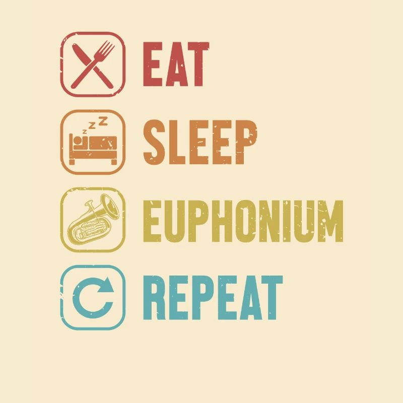 Eat Sleep Euphonium Repeat Instrument Euphonist