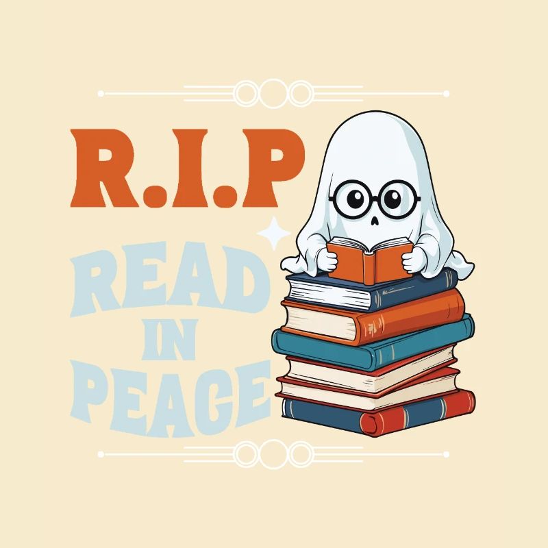 Cute Book Lover Ghost Funny Saying
