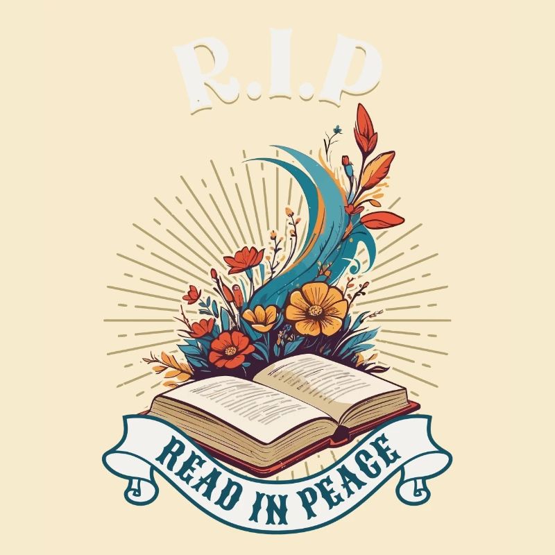 Funny Book Lover Design Reading in Peace