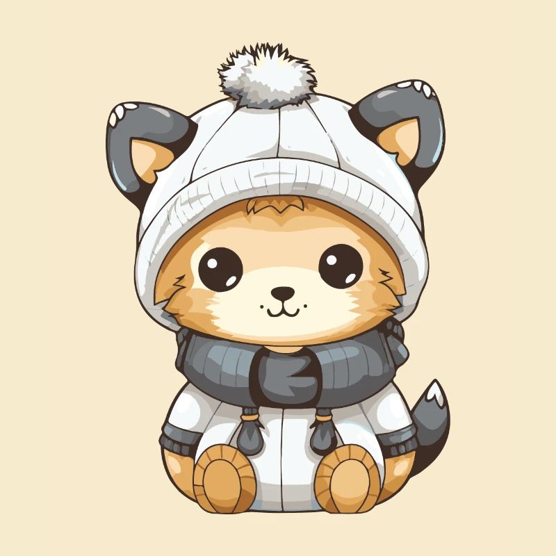Fuchs Winter Comic Niedlich