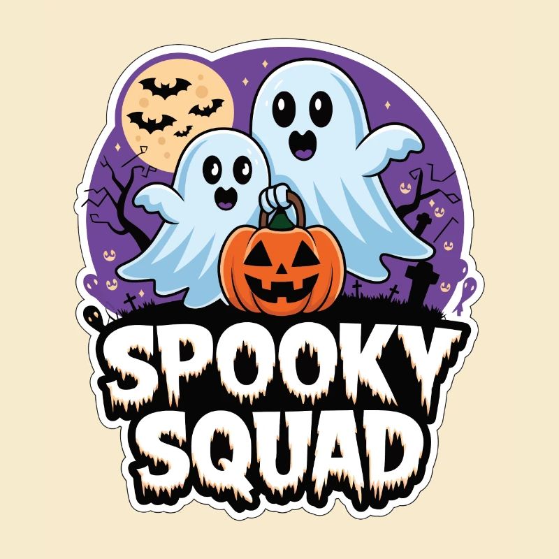 Halloween Spooky Squad Ghost with Hat