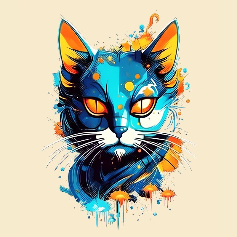 Chat de l’espace coloré