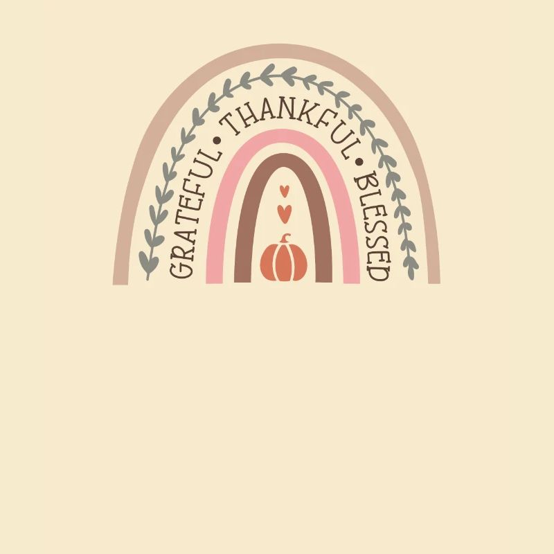 Dankbar Gesegnet Regenbogen Herbst Design