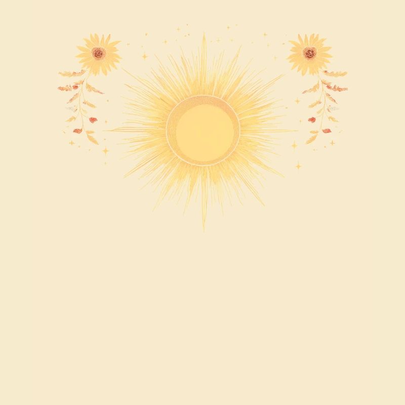 Boho Sonne Bohemian Blumen Blüten Grafik Geschenk