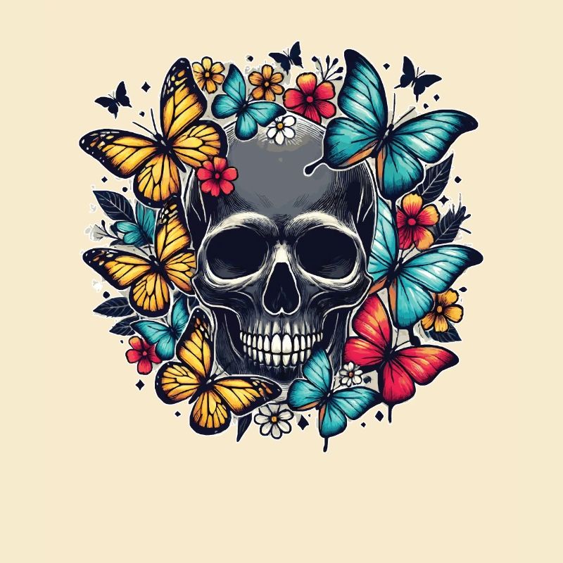 Conception de papillon de crâne