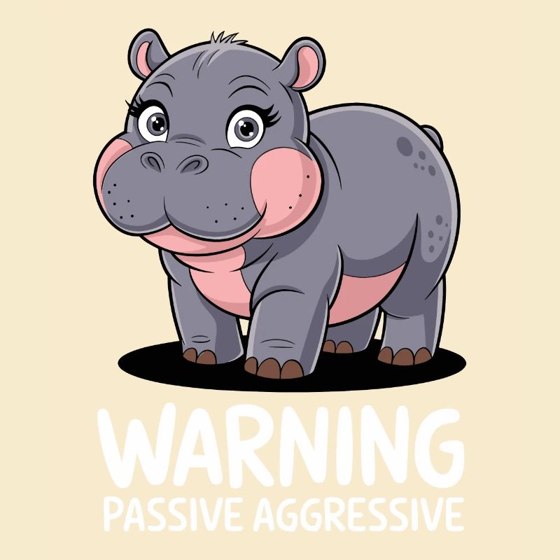 Moo Deng Warning Passive Aggressive Hippopotamus