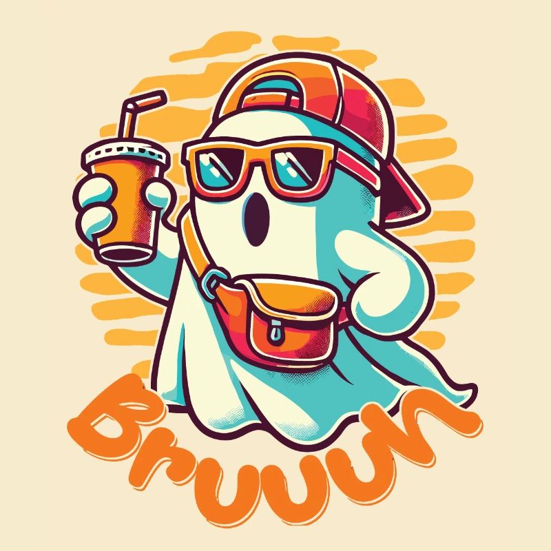 Cool Halloween Ghost Says Bruh