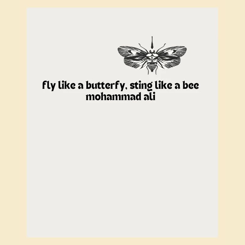 Voler comme un papillon Dard Comme Une Abeille Mohammad Ali