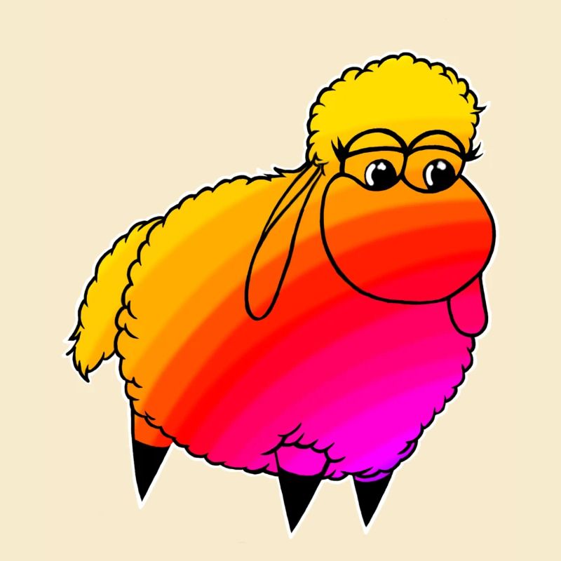 Wolly Sheepling Rainbow Retro wave Gaming
