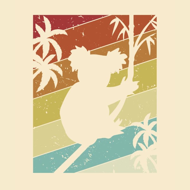 Retro Koalabär Eukalyptus Phascolarctos Cinereus