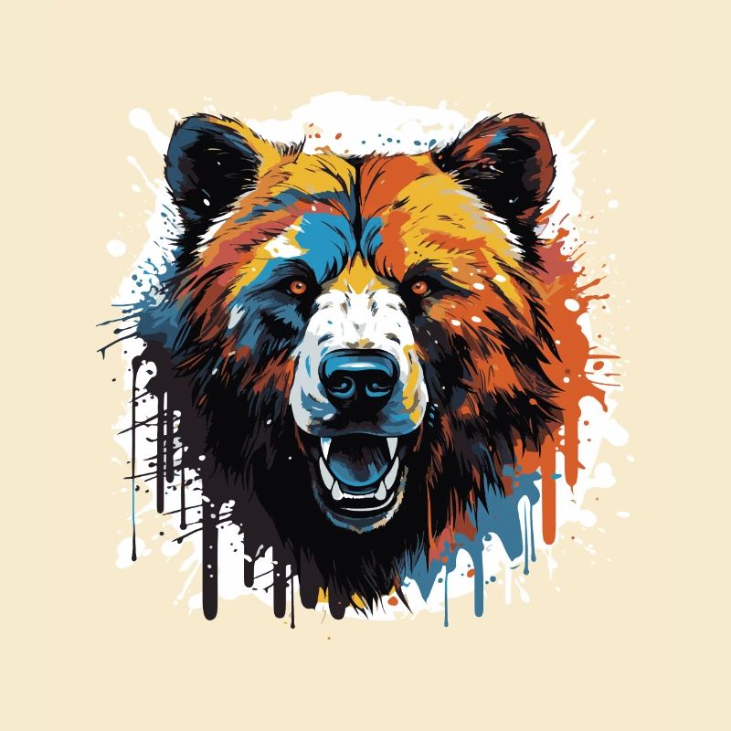 Bear Head Portrait Pop Art