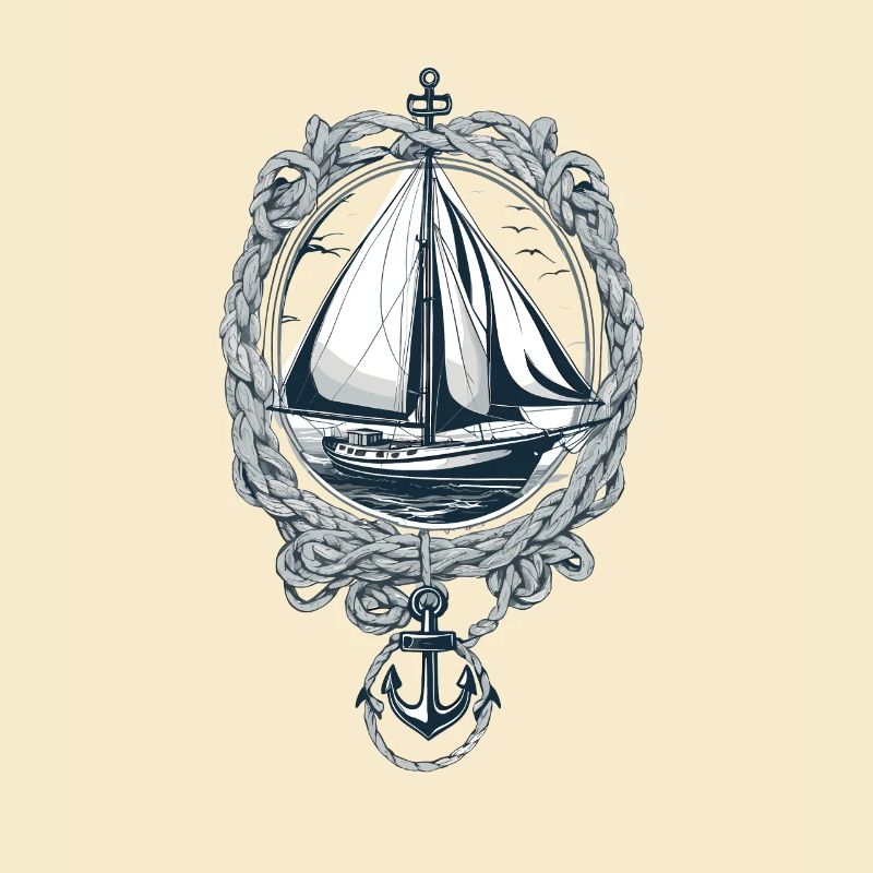 Elegantes Segelboot Mit Anker