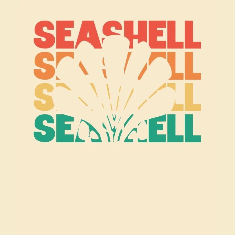 Retro Silhouette Shelling Bag Bivalvia Seashell