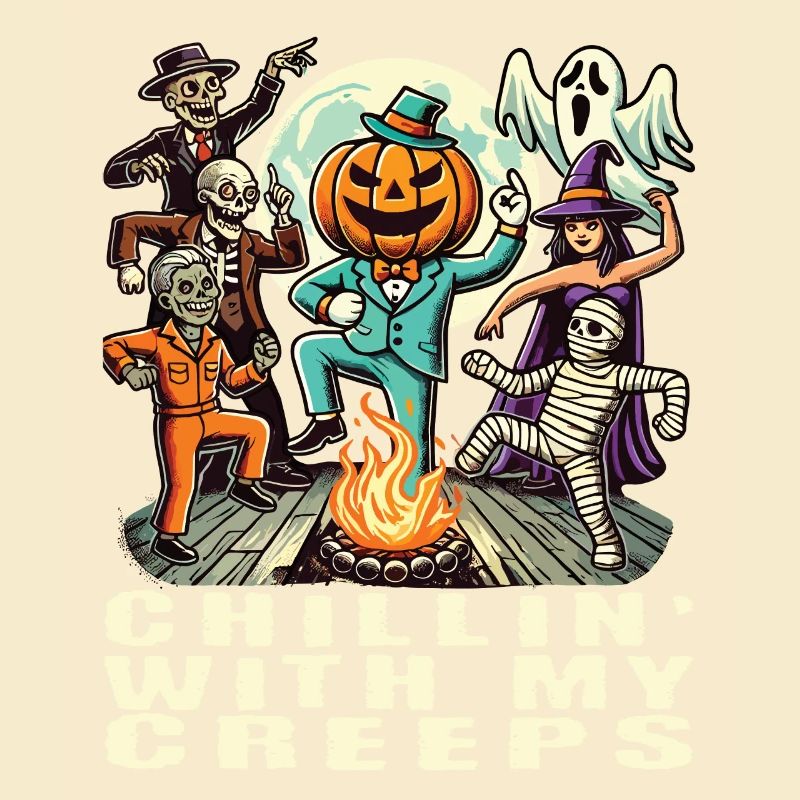S’amuser à l’Halloween avec des amis effrayants