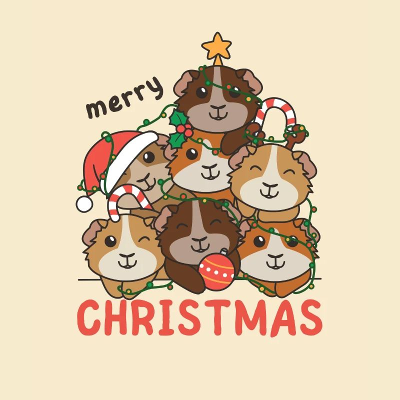 Cochon d’Inde Sapin de Noël Joyeux Noël