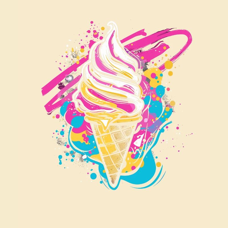 cream cone paint blobs