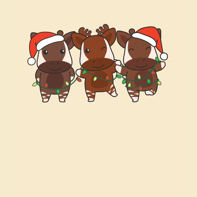 Okapi Christmas Winter Animals Okapi
