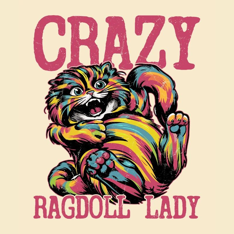 Crazy Ragdoll Lady Mère Chaton Chat