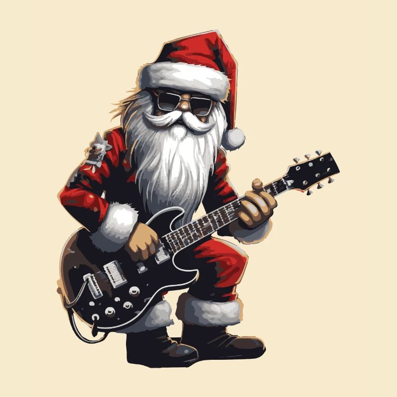 Weihnachtsmann Gitarre Santa
