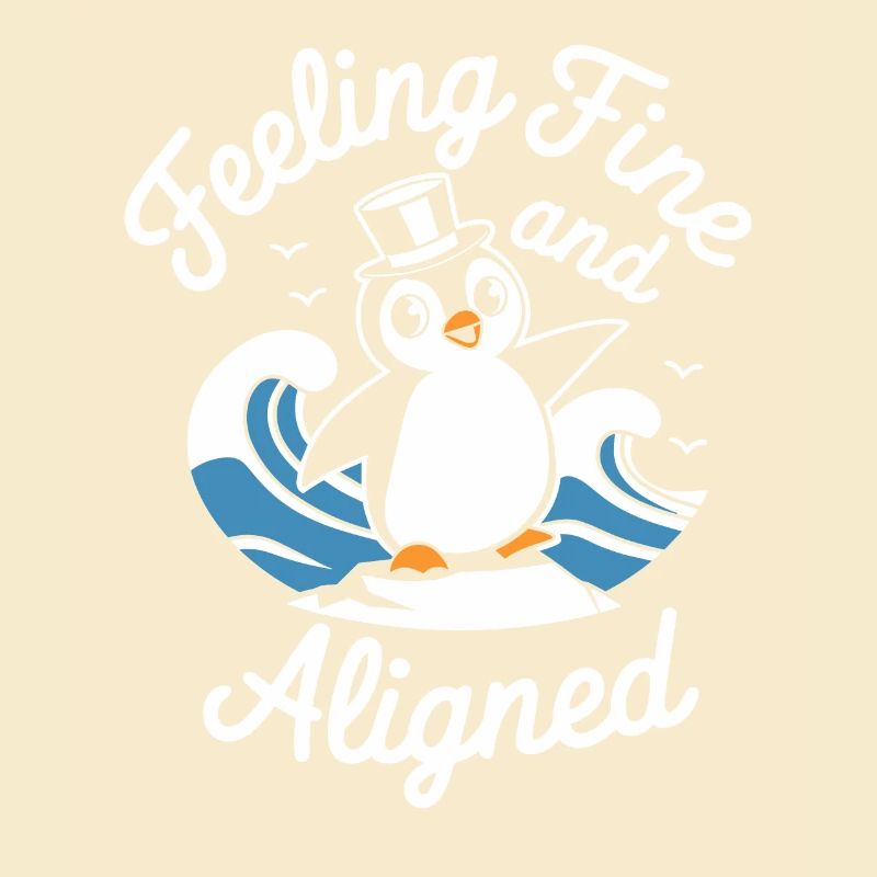 Feeling Fine And Aligned Lustiger Pinguin