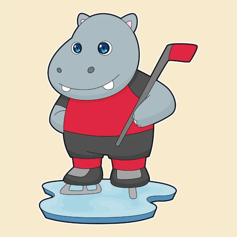 Nilpferd Eishockey Eishockeyschläger
