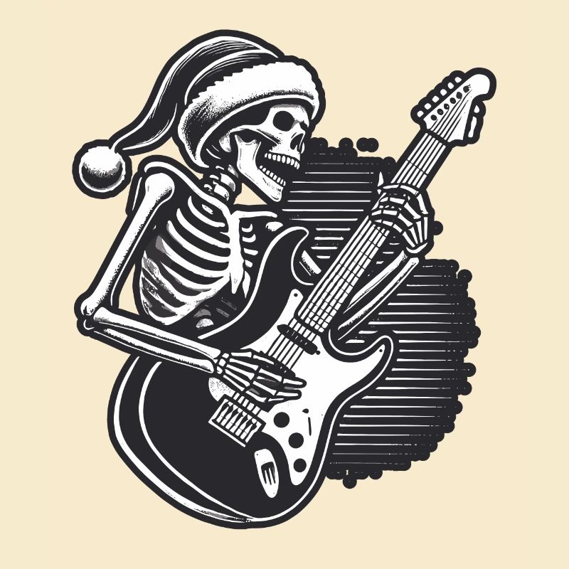 Skeleton Noël Guitariste de Rock