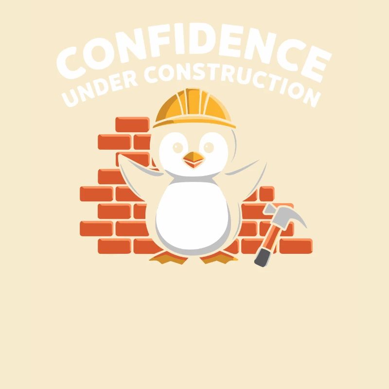 Confidence Under Construction Pinguin Baustelle