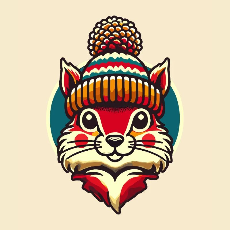 Fröhliches Weihnachts-Eichhörnchen Wintermütze