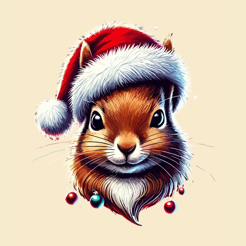 Christmas squirrel with hat