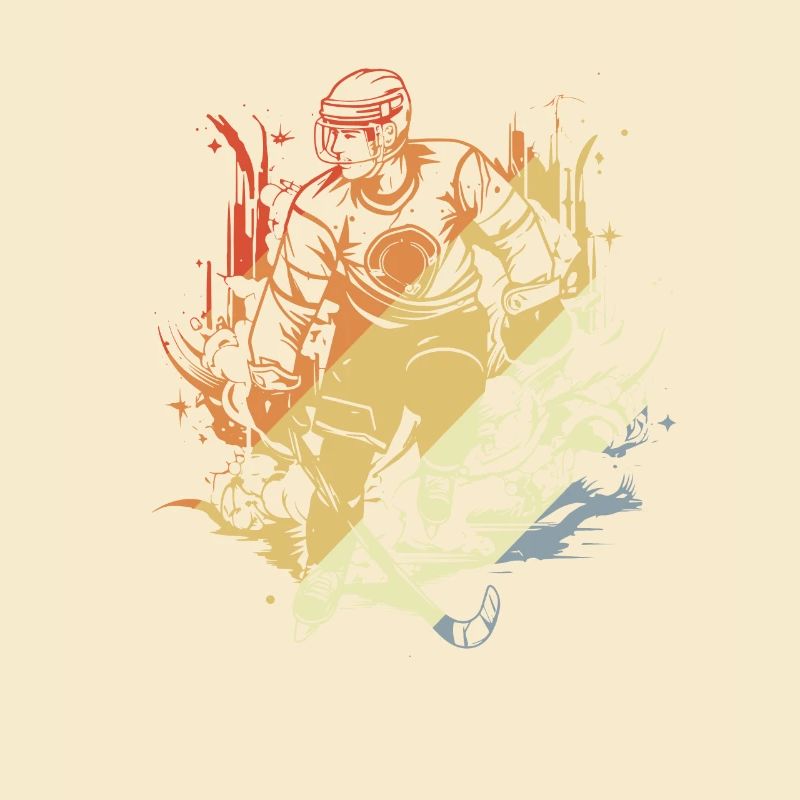 Eishockeyspieler Comic Stil